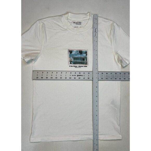 Selected Homme San Diego Beach View House NR 23 Graphic T-shirt Men Small White - Picture 5 of 5